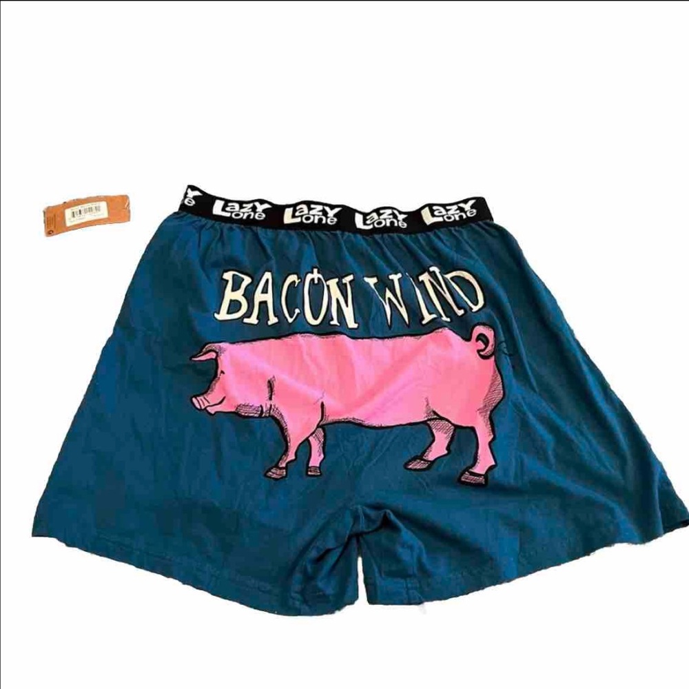 NWT Lazy One Boxer Shorts Size Large Bacon Wind